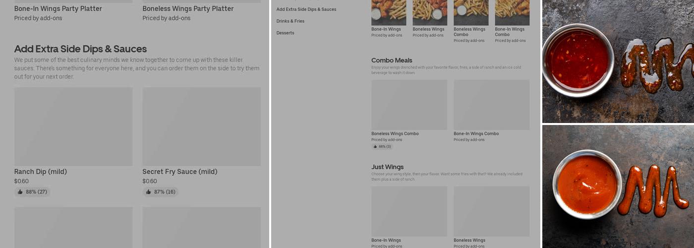 It's Just Wings Menu