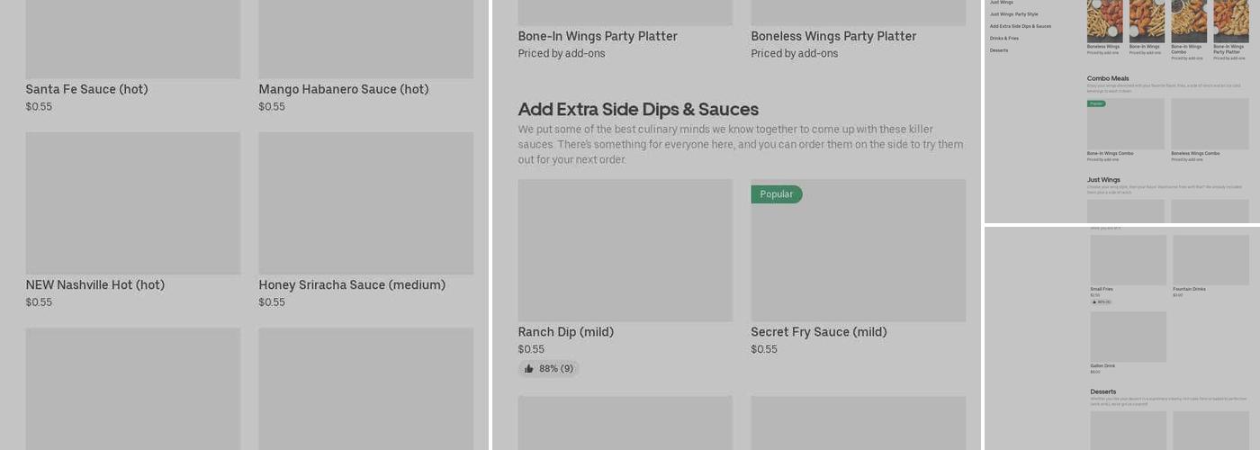 It's Just Wings Menu