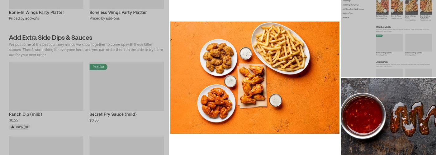 It's Just Wings Menu