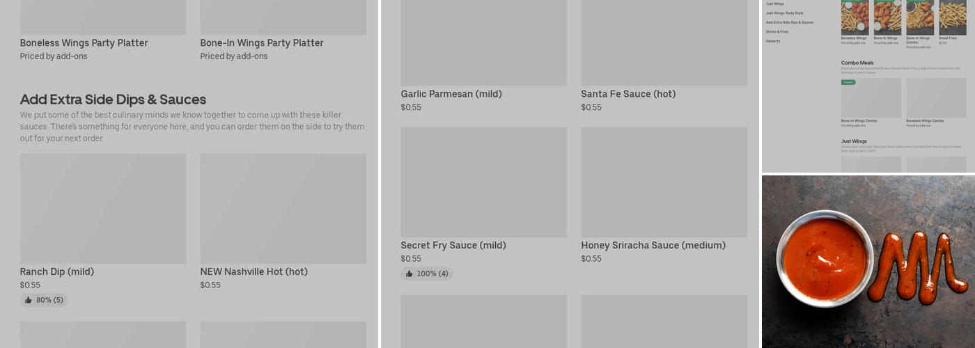 It's Just Wings Menu