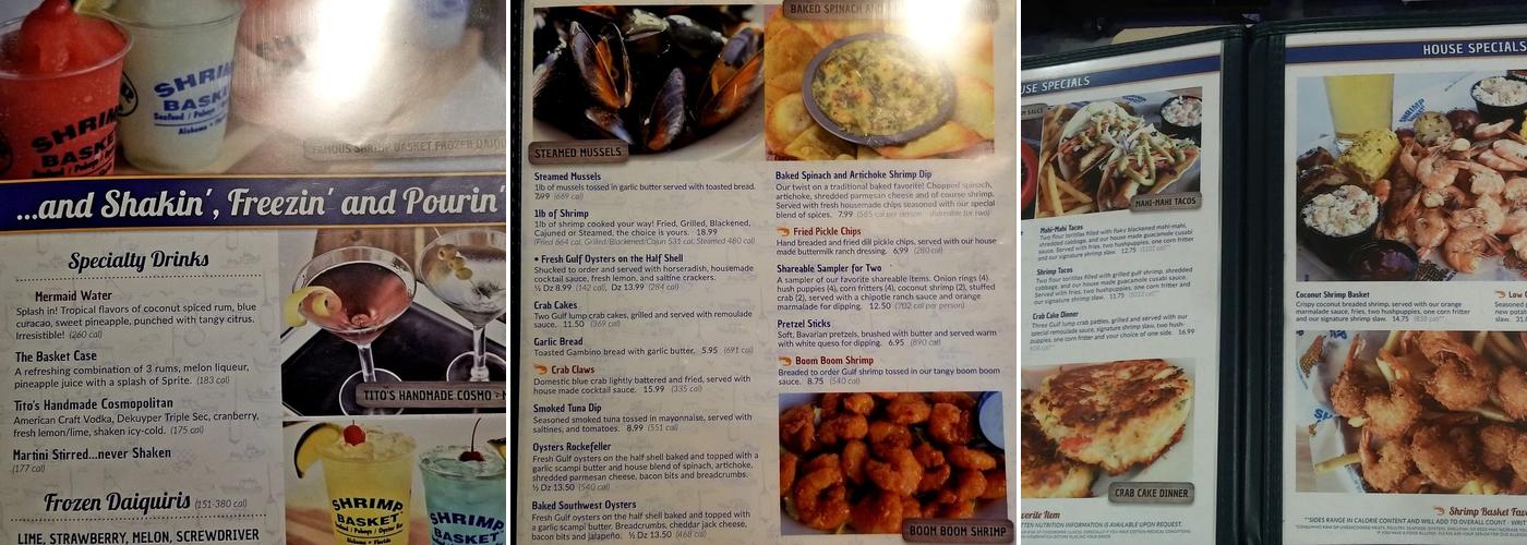 The Shrimp Basket Menu