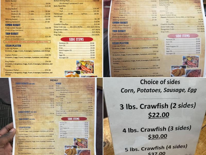 MOM's Seafood and Steak Menu