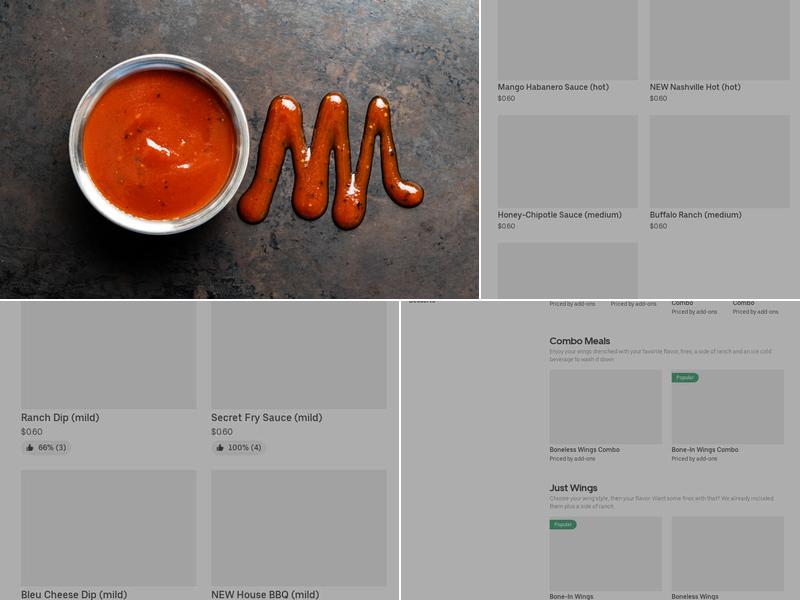 It's Just Wings Menu