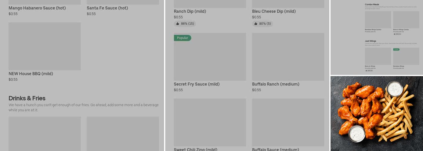 It's Just Wings Menu