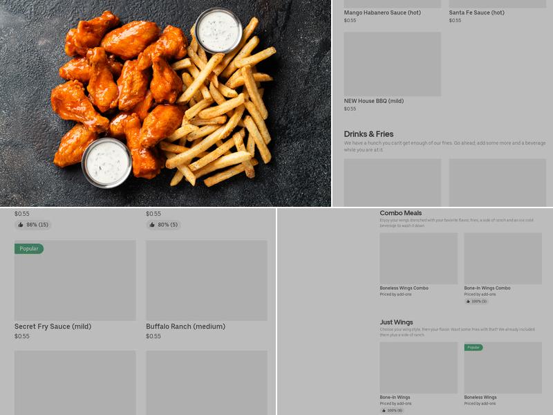 It's Just Wings Menu