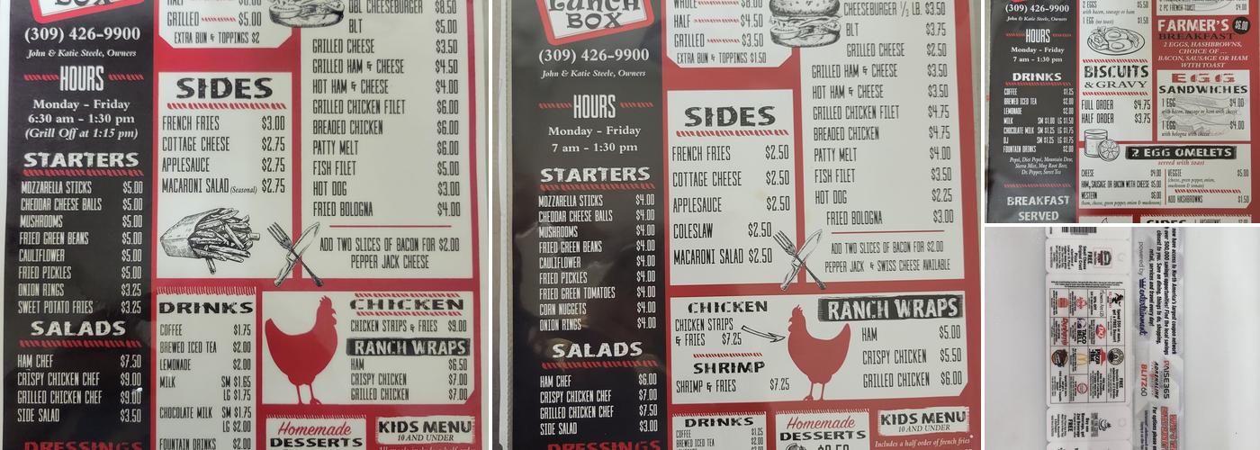 Lunch Box Menu