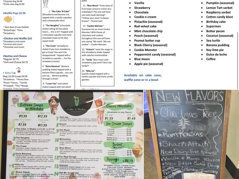 Cake 'n Shake Menu