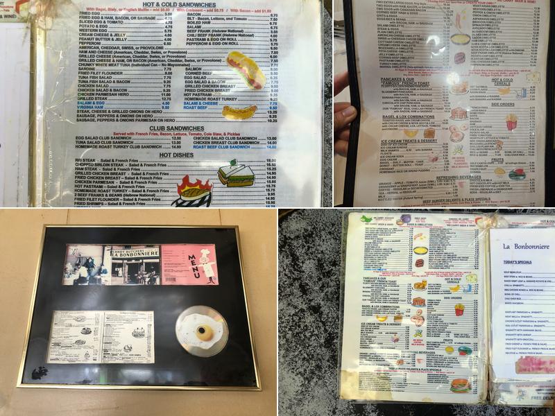 La Bonbonniere Menu