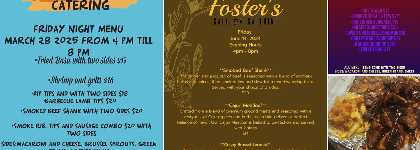 Foster's Catering Menu