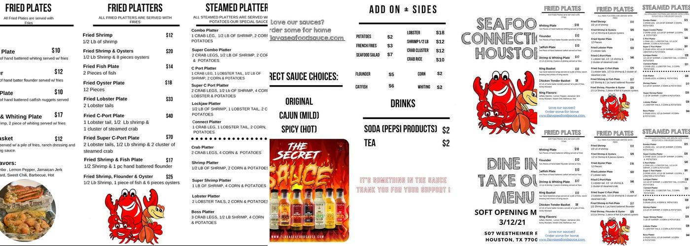 Seafood Connection Menu