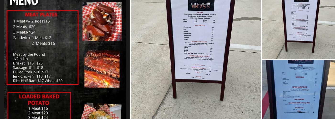 Trail Boss BBQ and catering Menu