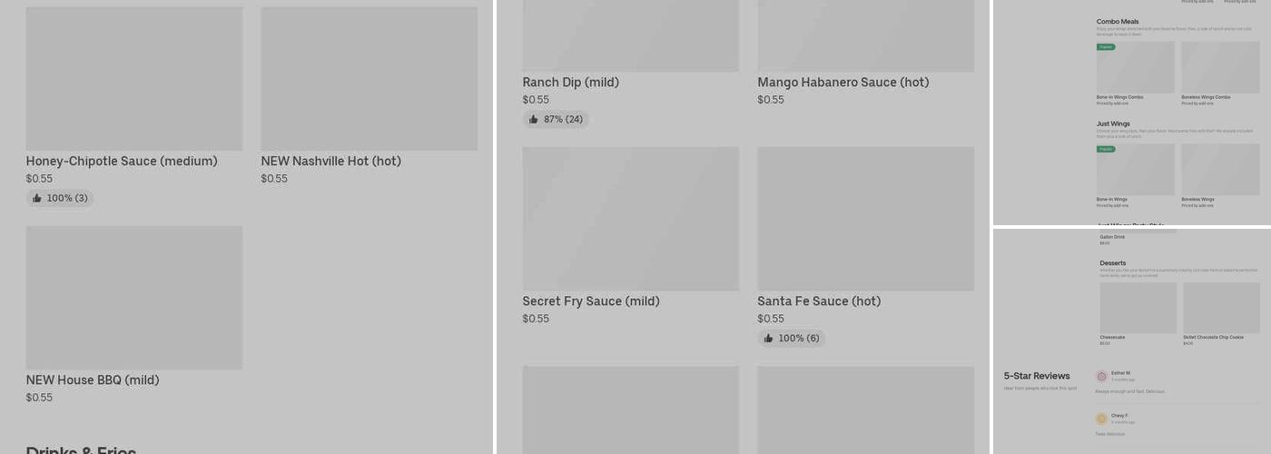 It's Just Wings Menu