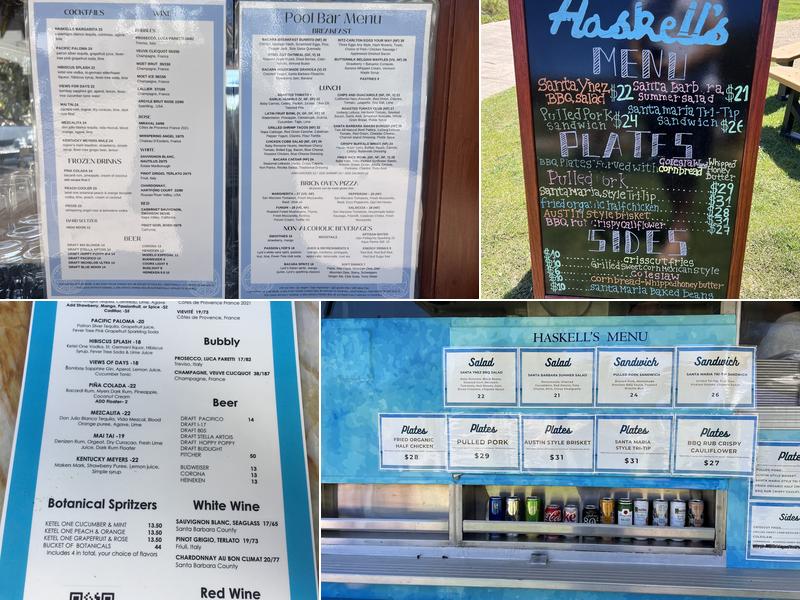 Haskell’s Poolside Bar Menu