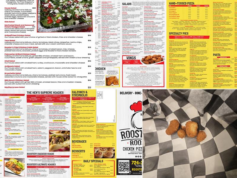 Roosters Roost Menu
