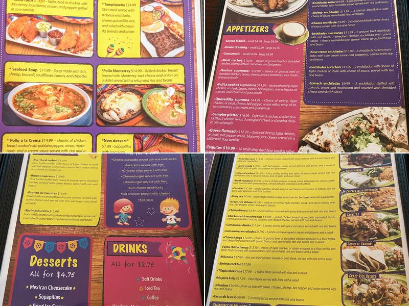 Ramirez Mexican Restaurant Menu