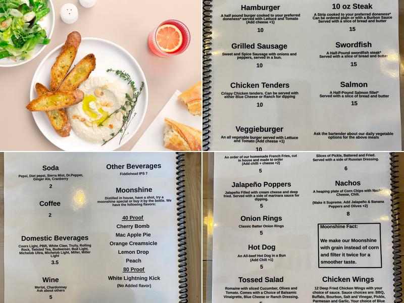 Ripton Mountain Distillery Menu