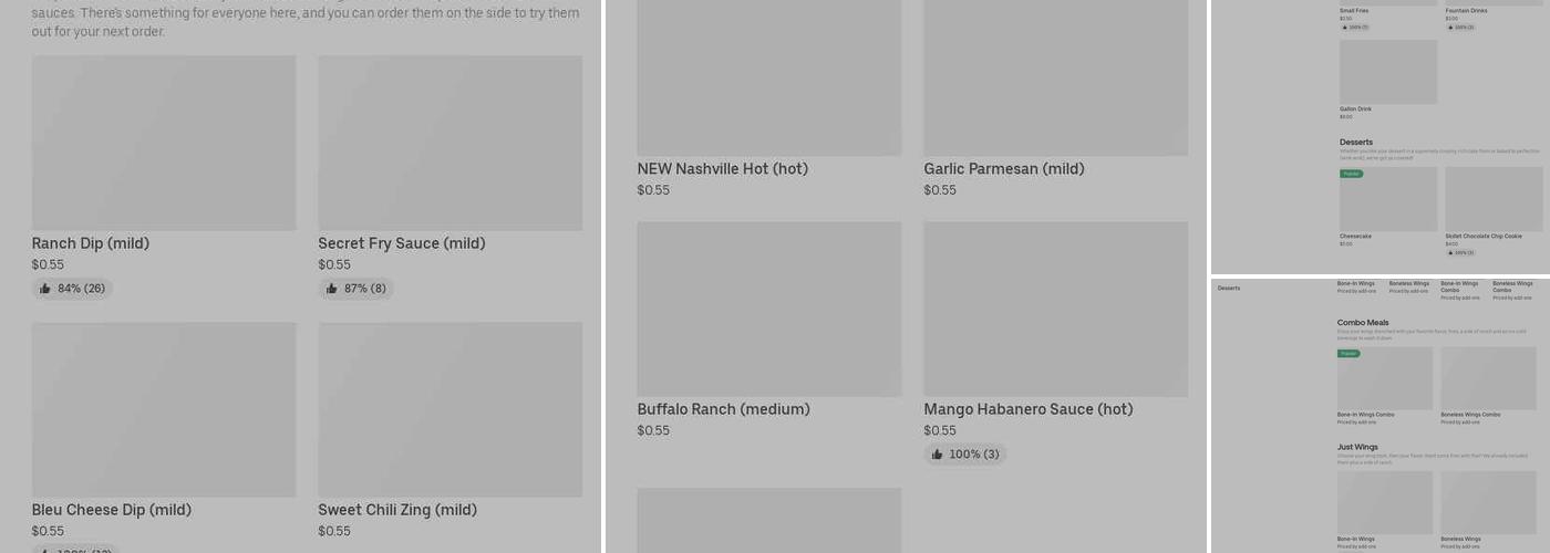 It's Just Wings Menu