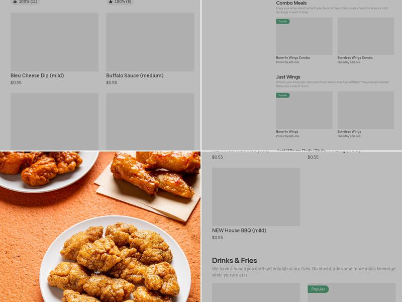 It's Just Wings Menu