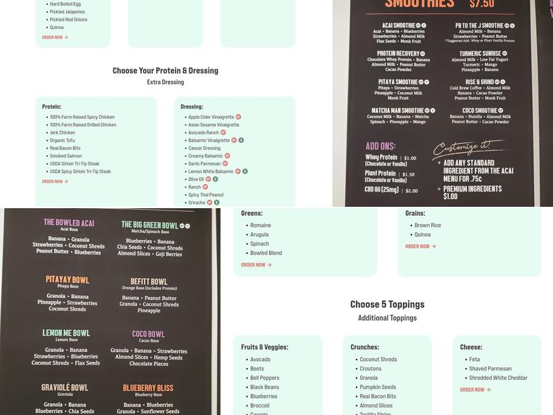 Bowled Menu