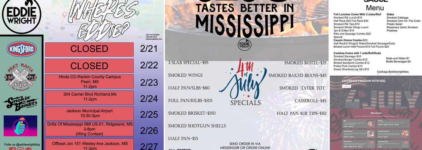 Eddie Wright BBQ Menu