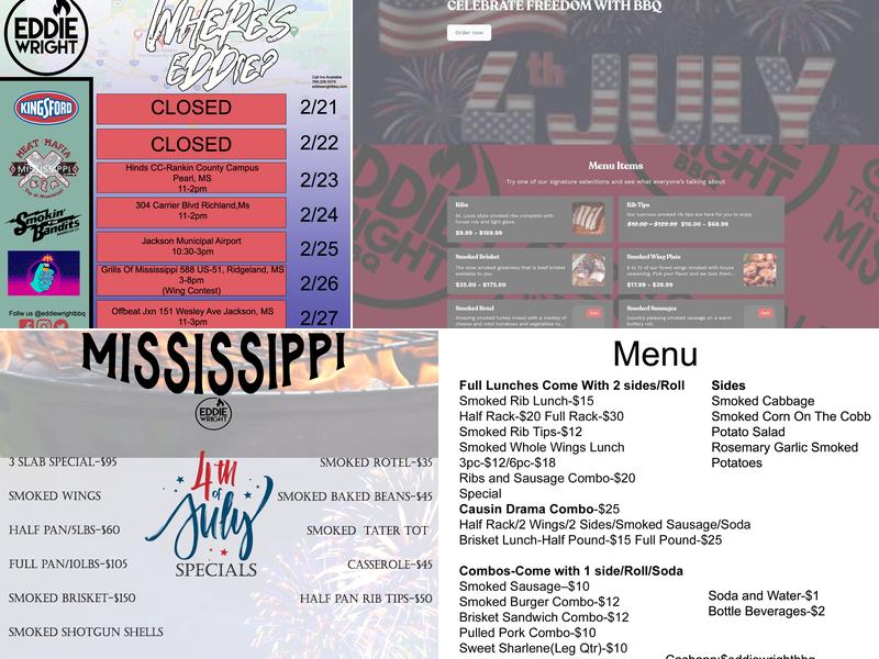 Eddie Wright BBQ Menu