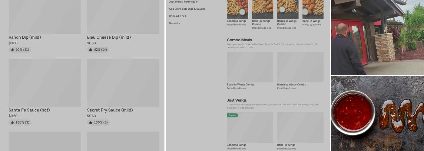 It's Just Wings Menu