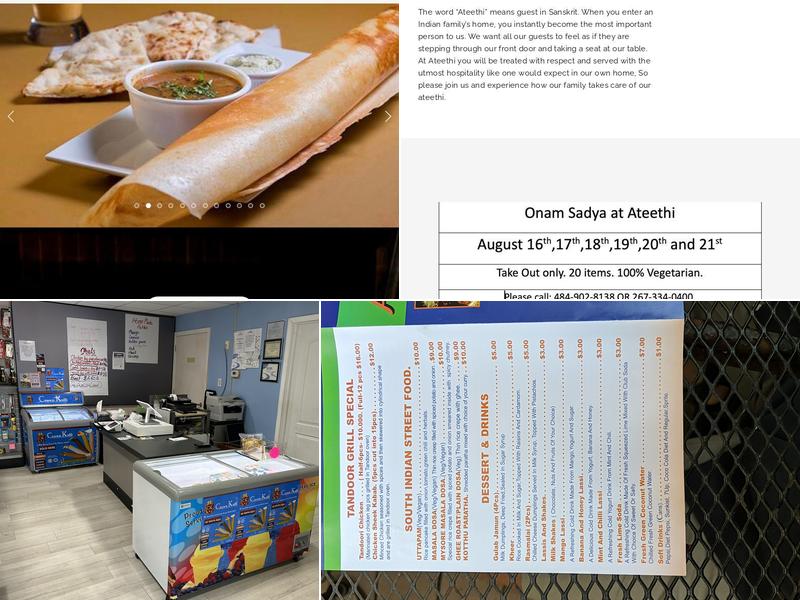 Ateethi Indian Restaurant. Menu