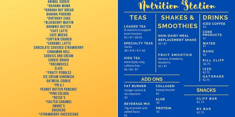 Arlington Nutrition Station Menu