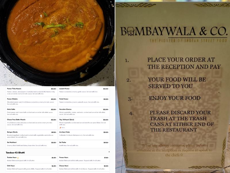 Bombaywala & CO. Menu