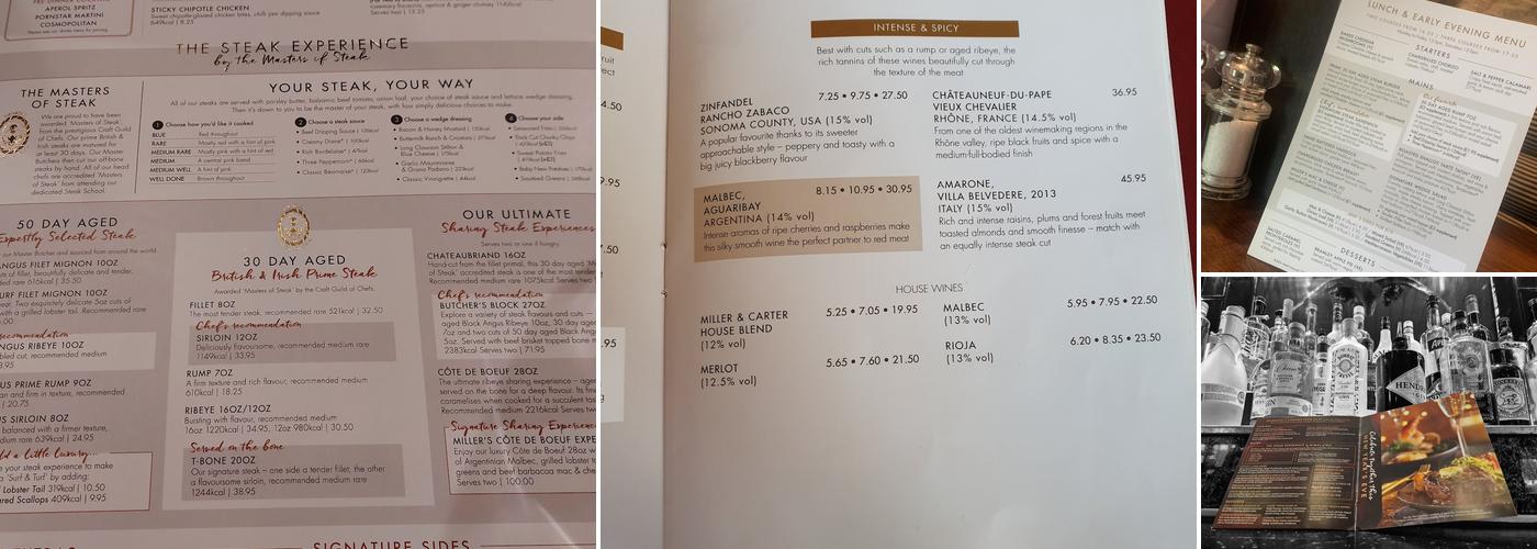 Miller & Carter Kidlington Menu