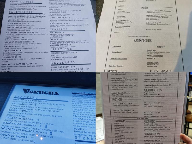 Vernona Gourmet Menu