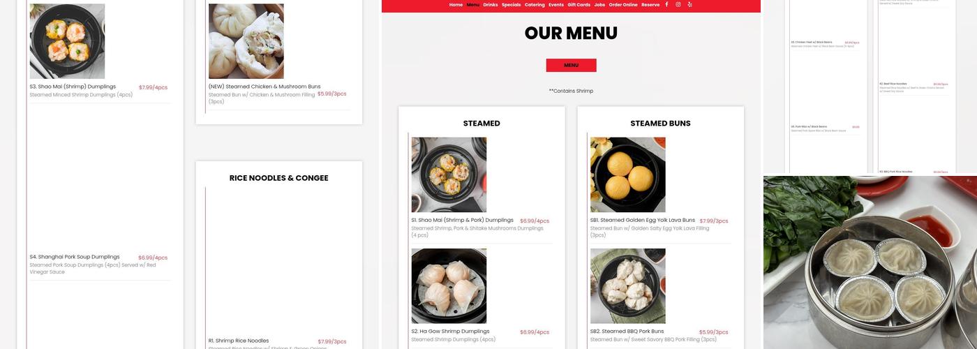 Dim Sum Box Menu