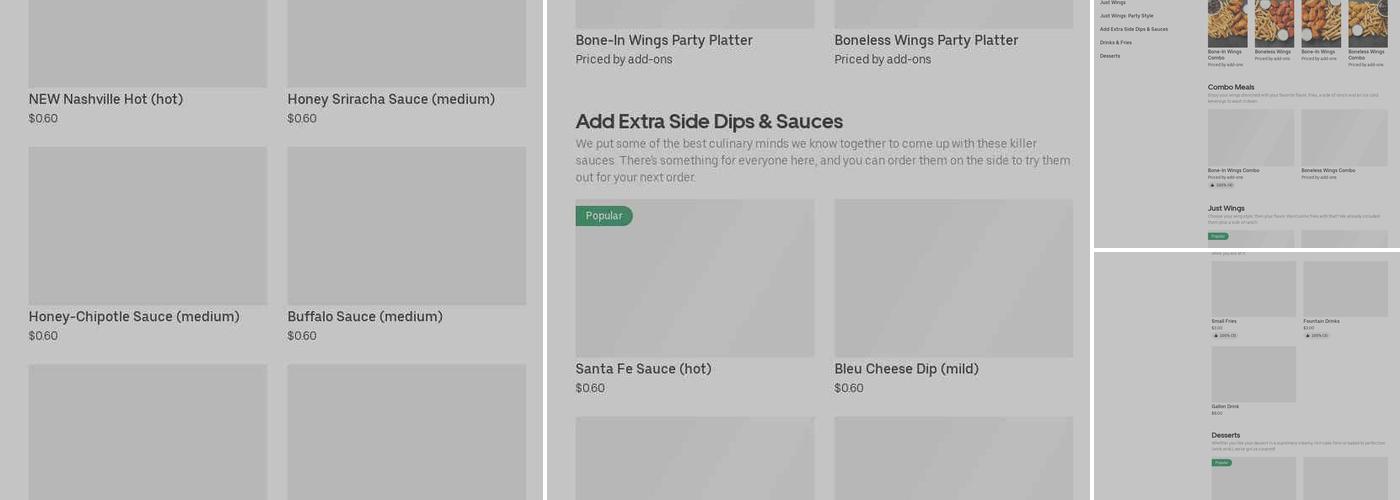 It's Just Wings Menu