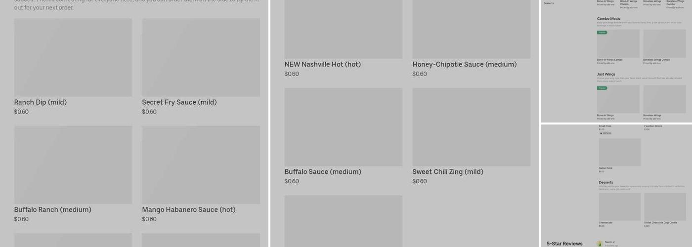 It's Just Wings Menu