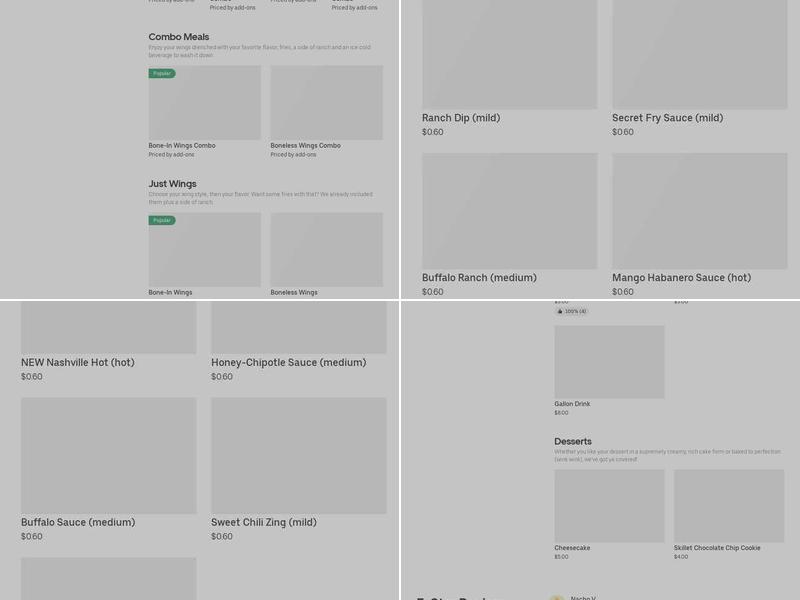 It's Just Wings Menu