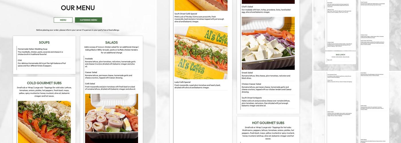 Al's Cafe Seaport, Boston Menu