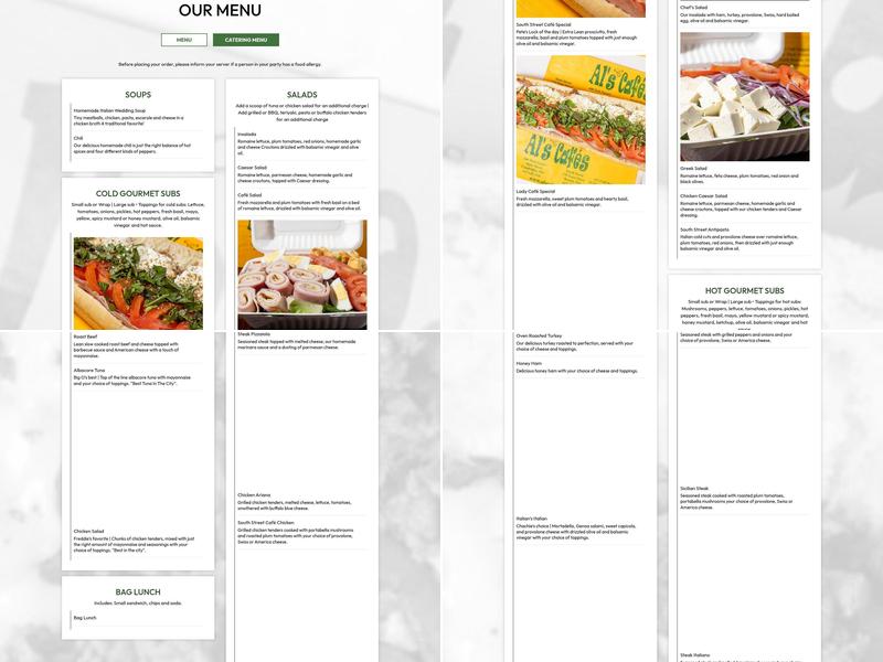 Al's Cafe Seaport, Boston Menu