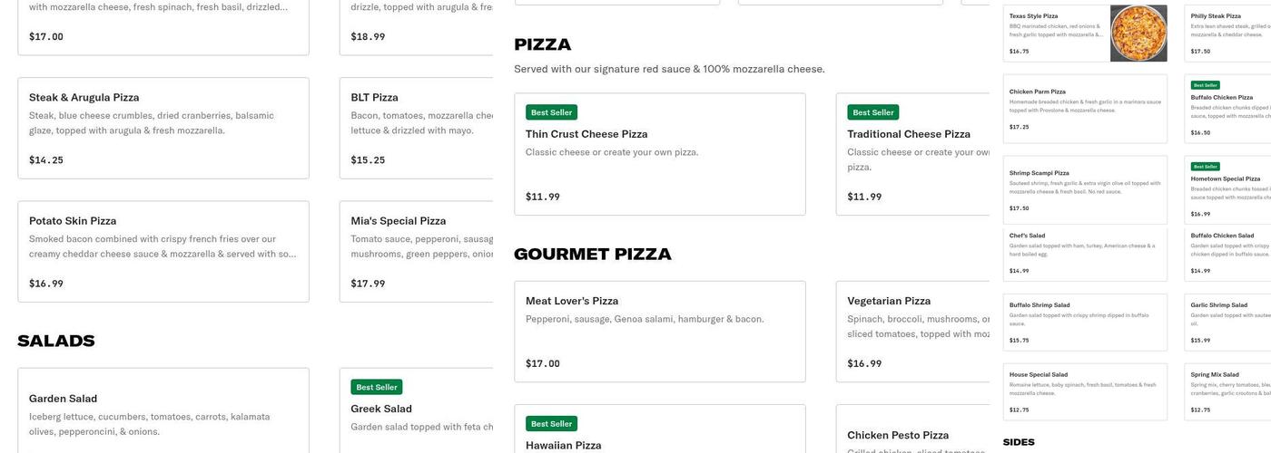 Home Town Pizza Saugus Menu