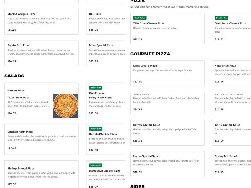 Home Town Pizza Saugus Menu