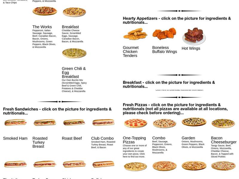 Piccadilly Circus Pizza Menu