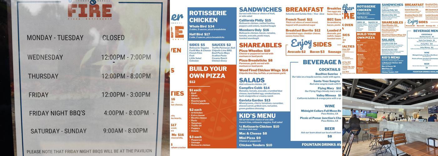 Feather & Fire Menu