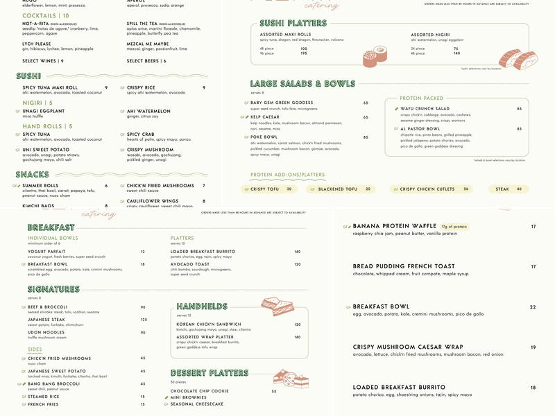 PLANTA Menu