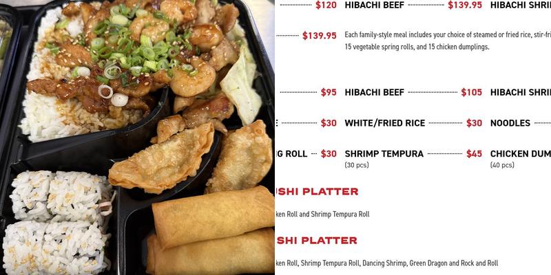 Quickway Japanese Hibachi Menu