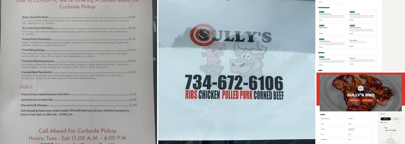 Sully's BBQ Menu