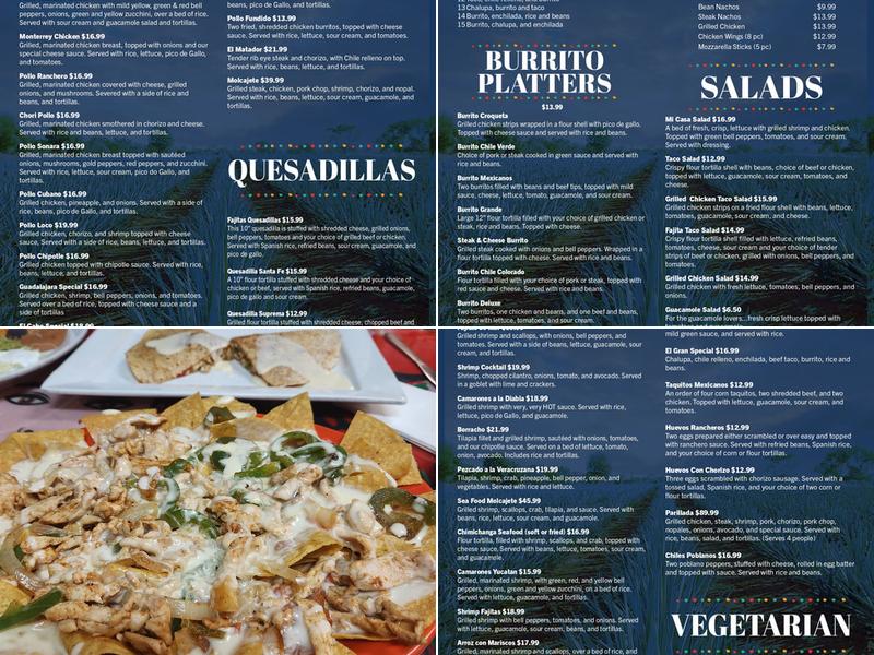Blue TeQuila Menu