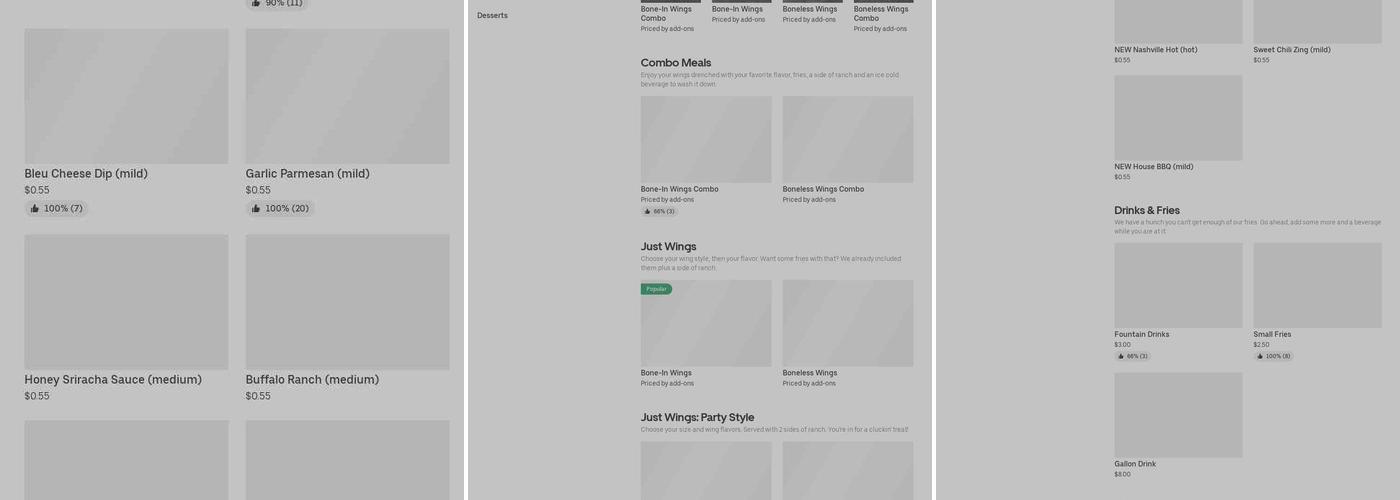 It's Just Wings Menu