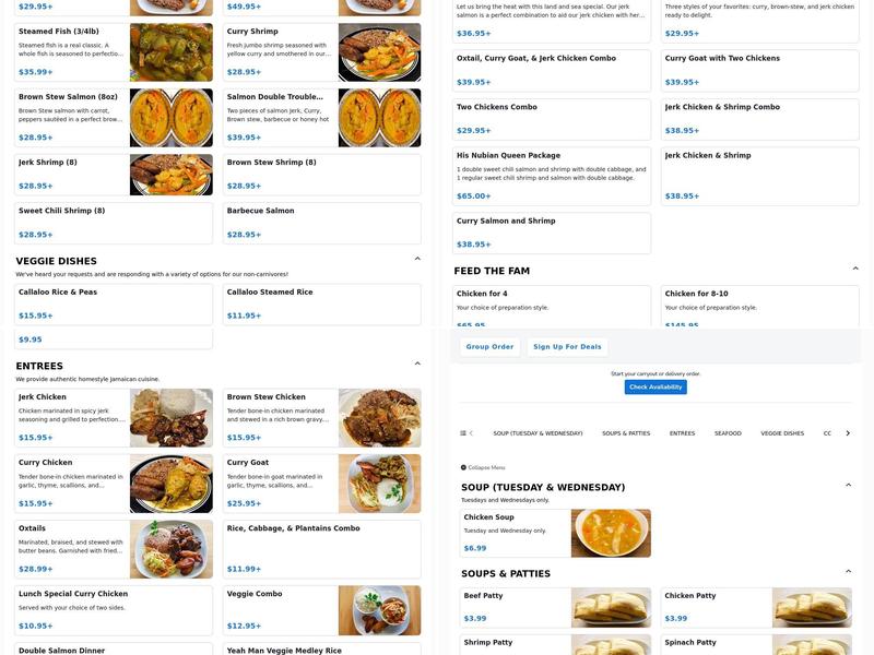 YM Good Vibes Jamaican Restaurant Menu