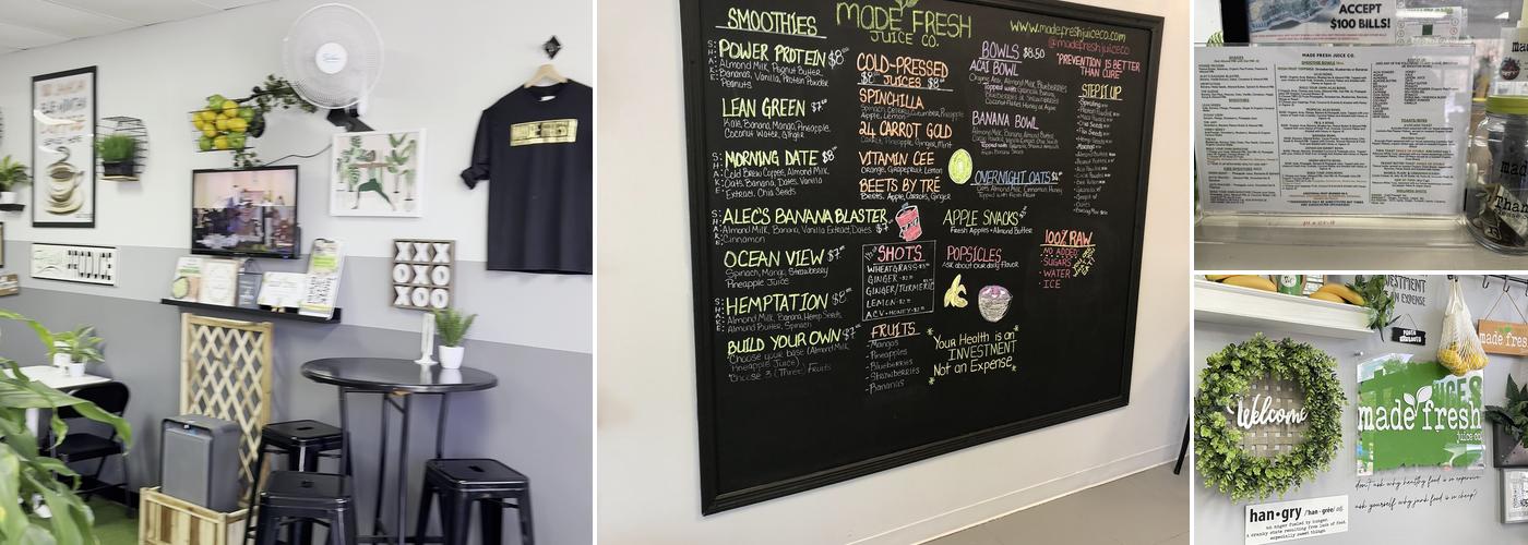 MADE FRESH JUICE CO. Menu