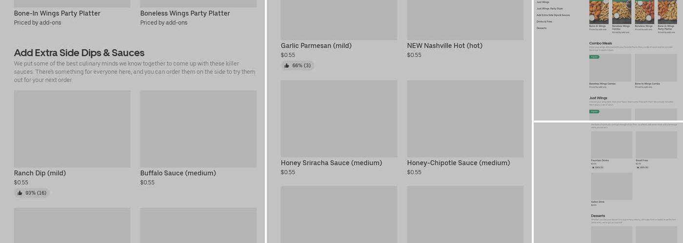 It's Just Wings Menu