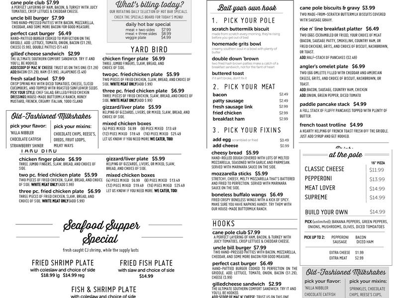 Cane Pole Kitchen Menu